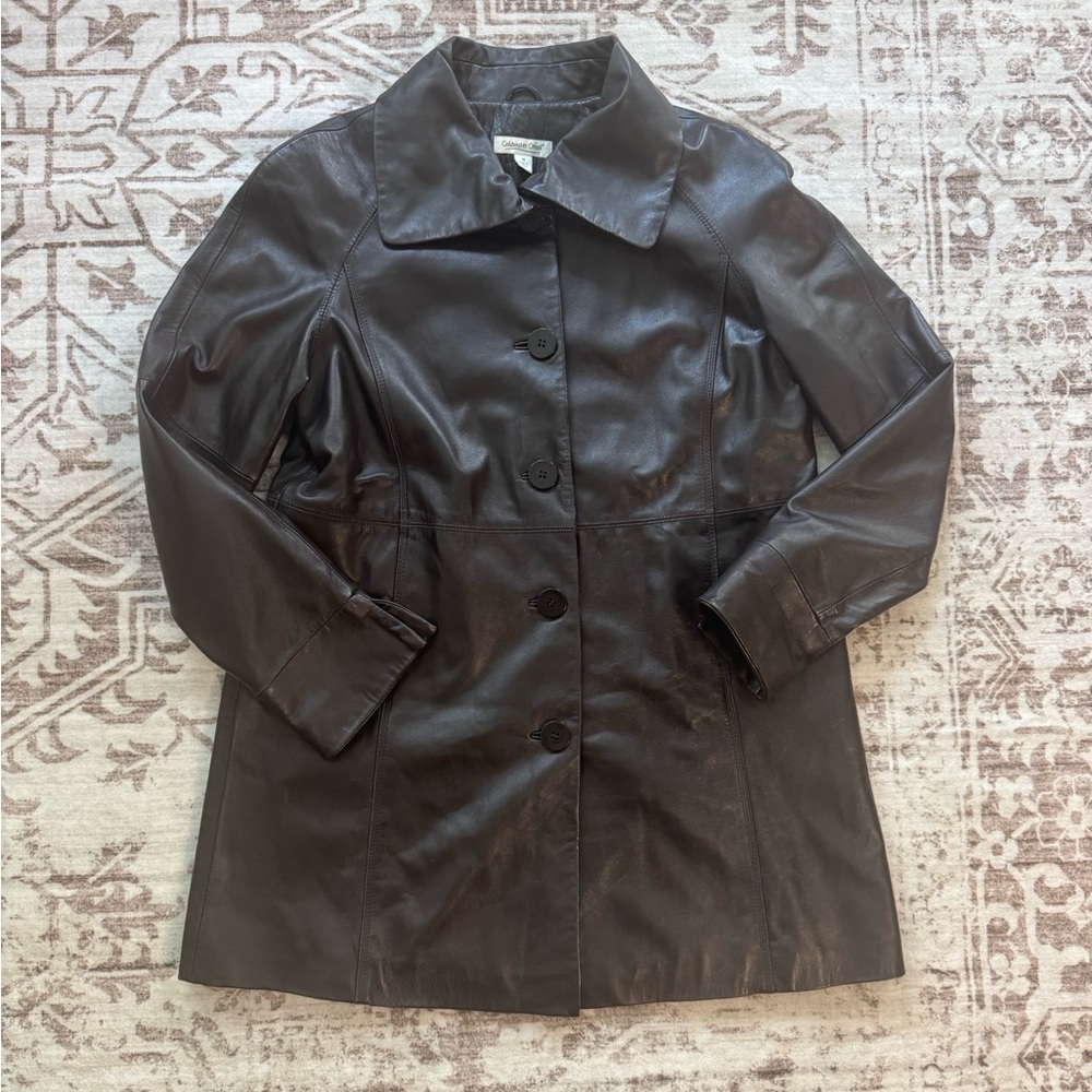Coldwater Creek Dark Brown Leather Jacket